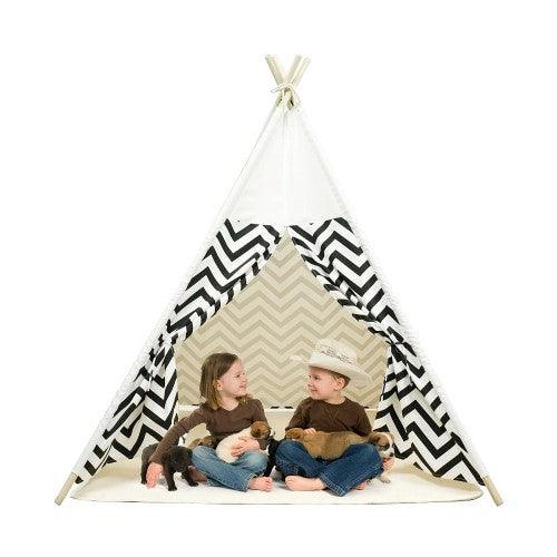 Teepee Tent for Kids Foldable Children Play Tent with  Mat for Indoor Outdoor (Stripe) - Toytexx Teepee Tent for Kids Foldable Children Play Tent with  Mat for Indoor Outdoor (Stripe) - Toytexx